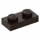 LEGO lapos elem 1x2, sötétbarna (3023)